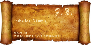 Fekete Nimfa névjegykártya